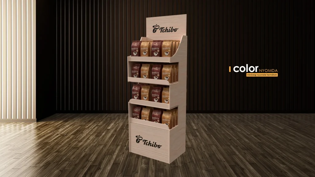 tchibo egyedi fa display kivalo minosegben