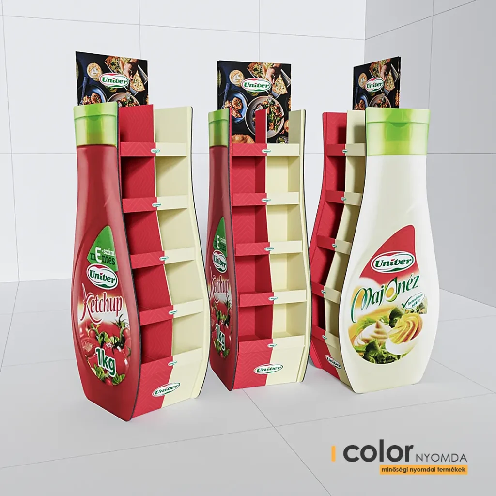 univer egyedi formaju hullamkarton pos display