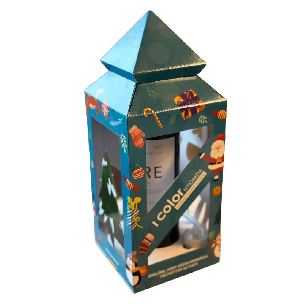 Egyedi hullámkarton ajándék boros doboz, prémium nyomott karton csomagolás borászati termékekhez