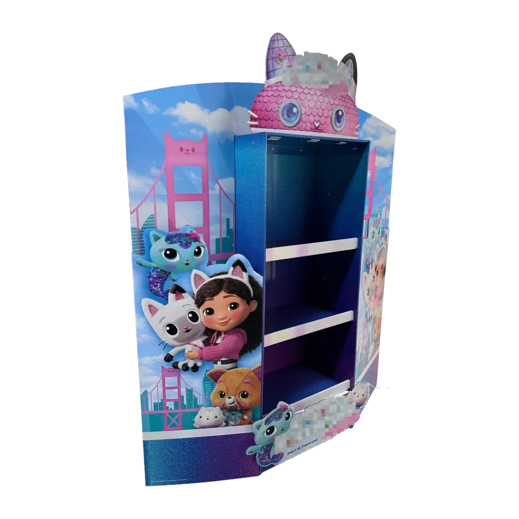 Hullámkarton papír display állvány v1, egyedi tervezésű POS megjelenítő karton állvány kiskereskedelembe