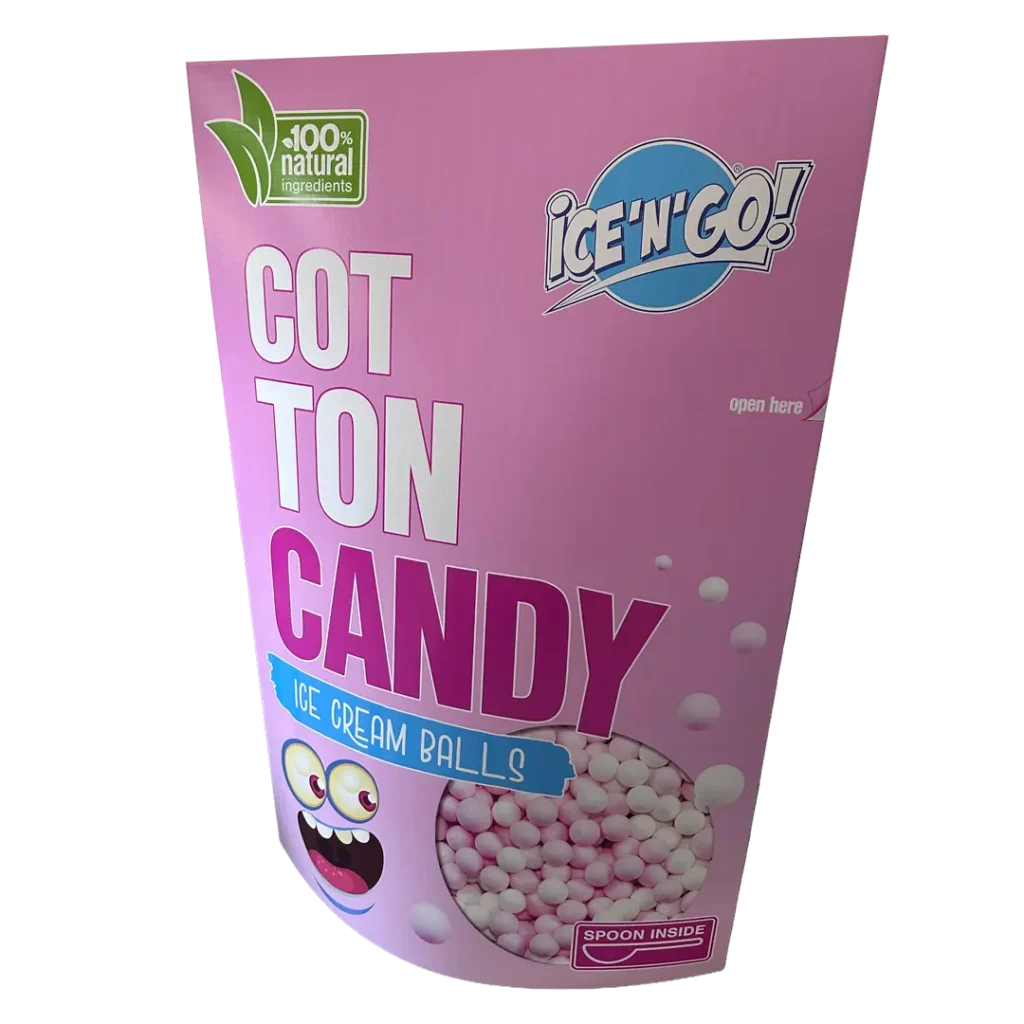 Ice N Go hullámkarton standy fagylalt és jégkrém termékekhez, POS megjelenítő padlóra helyezhető állvány