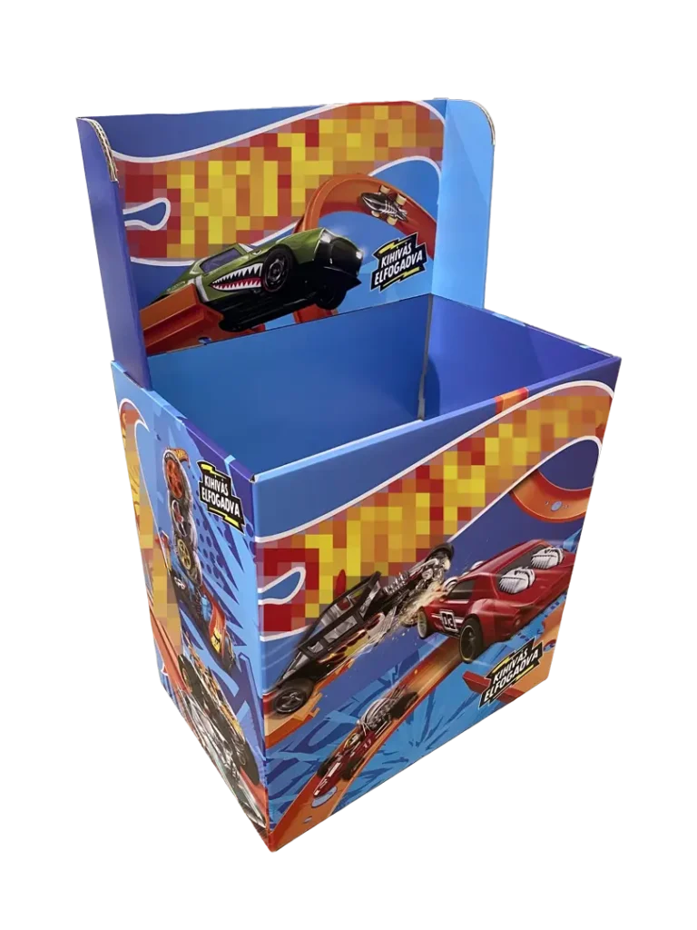 Hullámkarton papír display állvány v3, egyedi tervezésű POS megjelenítő karton állvány kiskereskedelembe